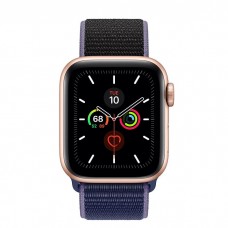 Apple Watch Series 5 40mm Gold Aluminium Case with Midnight Blue Sport Loop (MX3N2)