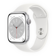 Apple Watch Series 8 41mm Silver Aluminum Case with White Sport Band (MNP63)