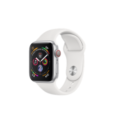 Apple Watch Series 4 GPS + Cellular 40mm Silver Aluminum Case with White Sport Band (MTUD2)