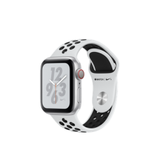 Apple Watch Nike+ Series 4 GPS + Cellular 40mm Silver Aluminum Case with Pure Platinum/Black Nike Sport Band (MTV92)