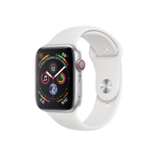 Apple Watch Series 4 GPS + Cellular 44mm Silver Aluminum Case with White Sport Band (MTUU2)