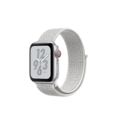 Apple Watch Nike+ Series 4 GPS + Cellular 40mm Silver Aluminum Case with Summit White Nike Sport Loop (MTX72)