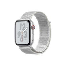 Apple Watch Nike+ Series 4 GPS + Cellular 44mm Silver Aluminum Case with Summit White Nike Sport Loop (MTXA2)