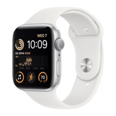 Apple Watch SE 44mm Silver Aluminium Case with White Sport Band (MNK23)