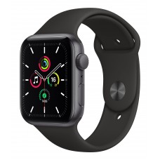 Apple Watch SE 44mm Space Gray Aluminum Case with Black Sport Band (MYDT2)