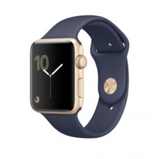 Apple Watch Series 1 38mm Gold Aluminum Case with Midnight Blue Sport Band MQ102