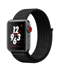 Apple Watch Nike+ 38mm GPS + Cellular Space Gray Aluminum Case with Black/Pure Platinum Nike Sport Loop (MQL82)