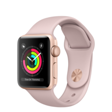 Apple Watch 38mm Series 3 GPS Gold Case with Pink Sand Sport Band (MQKW2)