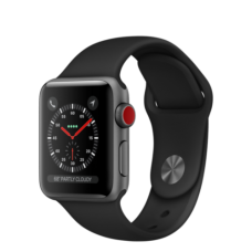 Apple Watch 42mm Series 3 GPS + Cellular Space Gray Aluminum Case with Gray Sport Band (MR2X2)