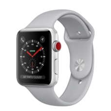 Apple Watch 42mm Series 3 GPS + Cellular Silver Aluminum Case with Fog Sport Band (MQK12)