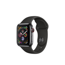 Apple Watch Series 4 GPS + Cellular 40mm Space Black Stainless Steel Case with Black Sport Band (MTUN2)