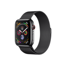 Apple Watch Series 4 GPS + Cellular 44mm Space Black Stainless Steel Case with Space Black Milanese Loop (MTV62)