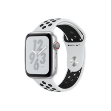 Apple Watch Nike+ Series 4 GPS + Cellular 44mm Silver Aluminum Case with Pure Platinum/Black Nike Sport Band (MTXC2)