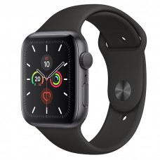 Apple Watch Series 5 44mm Space Gray Aluminium Case with Black Sport Band (MWVF2)