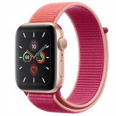 Apple Watch Series 5 44mm Gold Aluminium Case with Pomegranate Sport Loop (MWU02)