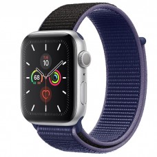 Apple Watch Series 5 44mm Silver Aluminium Case with Midnight Blue Sport Loop (MX3Q2)