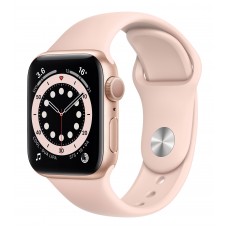 Apple Watch Series 6 44mm Gold Aluminum Case with Pink Sand Sport Band (M00E3) 