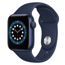 Apple Watch Series 6 44mm Blue Aluminum Case with Deep Navy Sport Band (M00J3)