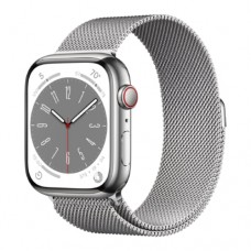 Apple Watch 8 41mm (GPS+LTE) Silver Stainless Steel Case with Milanese Loop Silver (MNJ73/MNJ83)