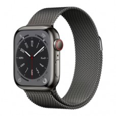 Apple Watch 8 45mm (GPS+LTE) Graphite Stainless Steel Case with Graphite Milanese Loop (MNKX3)