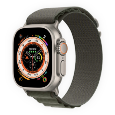 Apple Watch Ultra 49mm Titanium Case with Green Alpine Loop Small (MNHJ3)