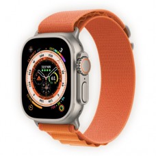 Apple Watch Ultra 49mm Titanium Case with Orange Alpine Loop Small (MNHH3)