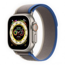 Apple Watch Ultra 49mm Titanium Case with Blue/Gray Trail Loop S/M (MNHL3)