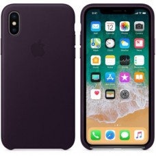 iPhone X Leather Case - Dark Aubergine