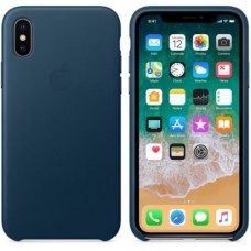 iPhone X Leather Case - Cosmos Blue