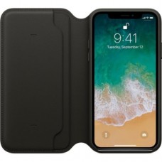 iPhone X Leather Folio - Black