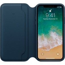 iPhone X Leather Folio - Cosmos Blue