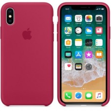 iPhone X Silicone Case - Rose Red